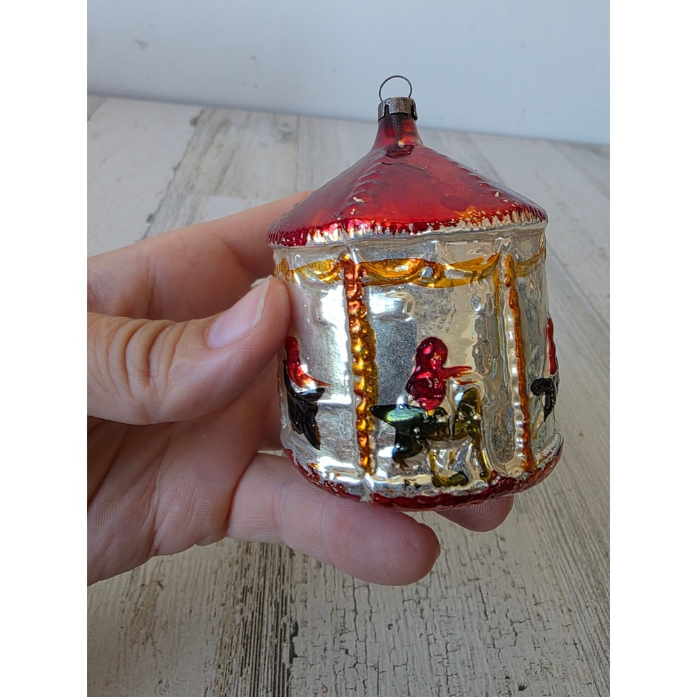 Vintage Merry Go Round mercury glass ornament West germany? Xmas tree